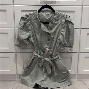 Sage green Button-Up Romper